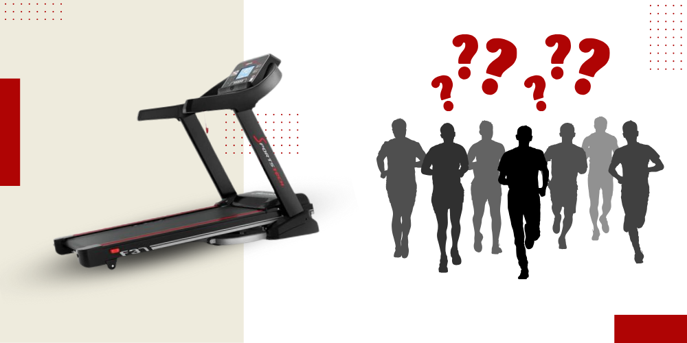 Visuel pour le sportstech-f37 avec les caractéristiques avec plusieurs avatar courant à côté de la photo du tapis