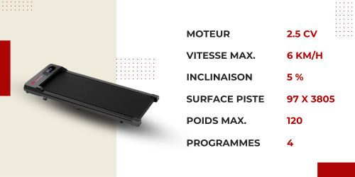 image informationnelle avec les caractéristiques techniques du homefitnesscode-s1